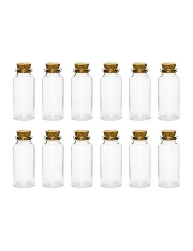 Stikliniai buteliukai, su dangteliu, 7,5 cm, 12 vnt
