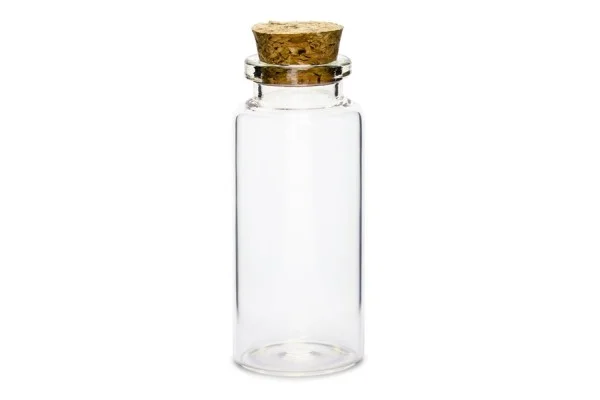 Stikliniai buteliukai, su dangteliu, 7,5 cm, 12 vnt