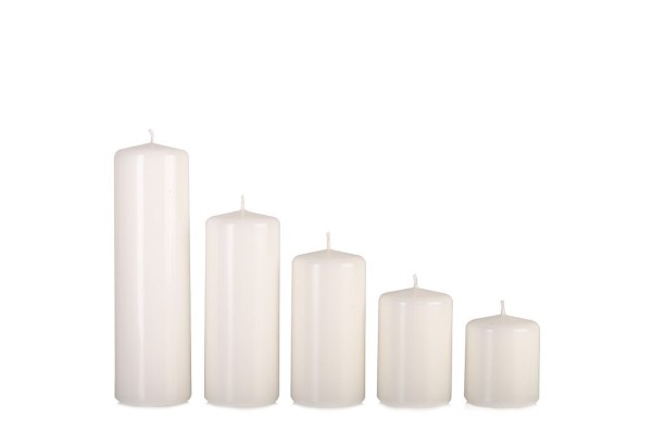 Cilindrinės žvakės, Baltos