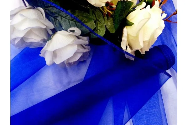 Organza, Flower 40cmx8,5m, karališka mėlyna