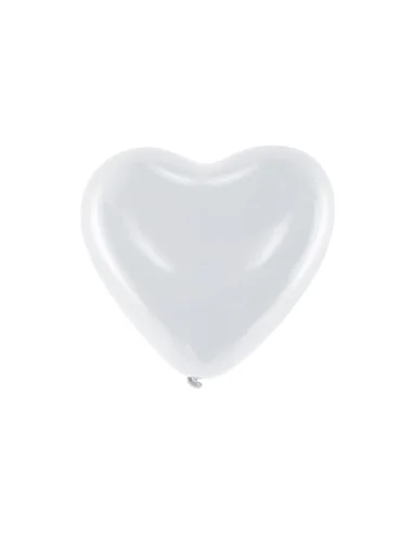 Balionai Širdelės, baltos, 25 cm, 100 vnt