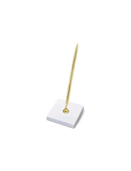 Rašiklis su stovu, aukso spalvos, 8x8x16,5 cm
