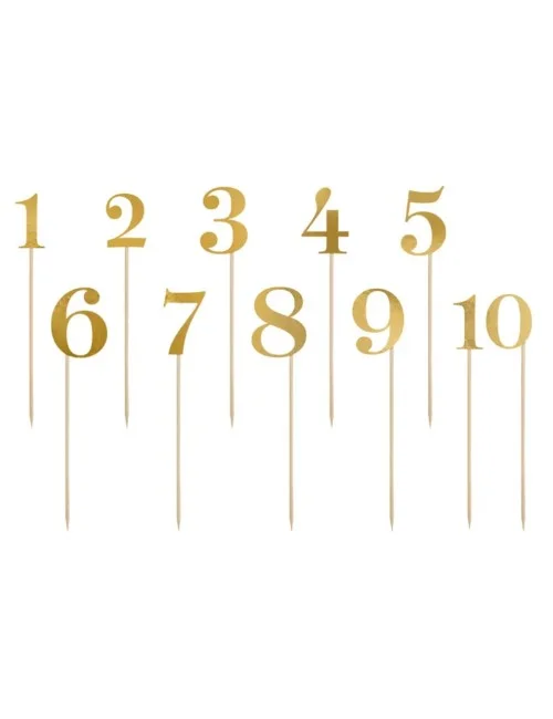 Stalo numeriai, aukso spalvos (1-10) 25cm