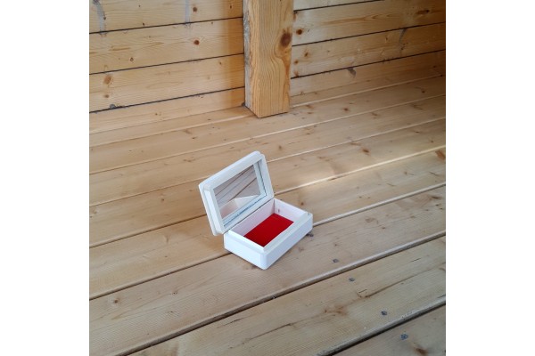 Medinė dėžutė, Su veidrodėliu,16x11x5,5 cm