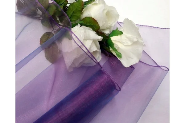 Organza, Flower 40cmx8,5m, tm violetinė