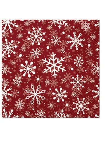 Servetėlės, Christmas Snowflakes red C, 20vnt