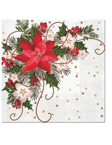 Kalėdinės servetėlės, Poinsettia Composition L, 20vnt