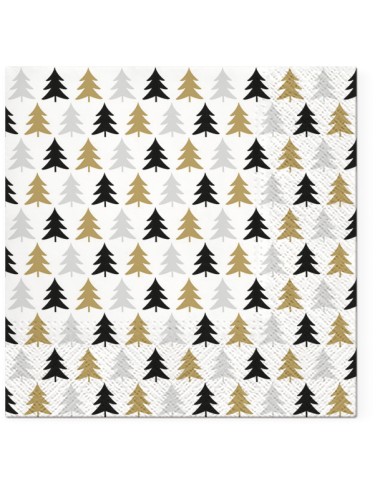 Kalėdinės servetėlės, Just Trees gold L, 20vnt