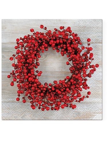 Kalėdinės servetėlės, Red Wreath L, 20vnt