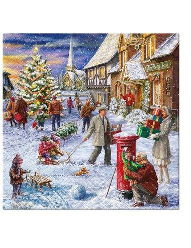 Kalėdinės servetėlės, Christmas Postmail L, 20vnt