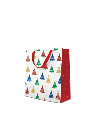 Kalėdinis maišelis, vidutinis, Colorful Christmas trees