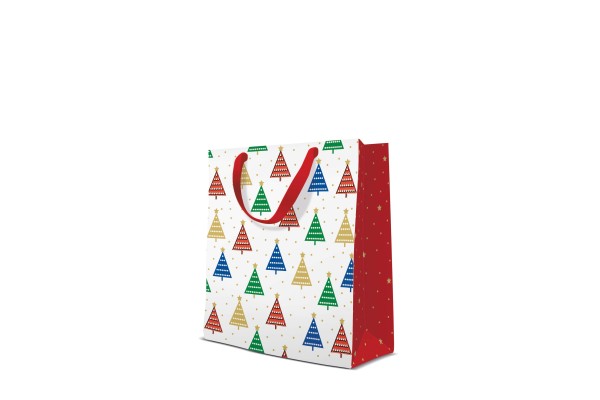 Kalėdinis maišelis, vidutinis, Colorful Christmas trees