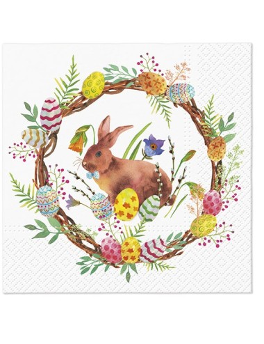 Servetėlės,  Bunny in a wreath L, 20 vnt