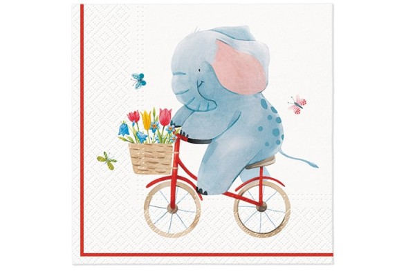 Servetėlės, Elephant on Bike L, 20 vnt