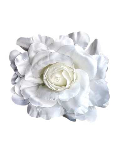 Dirbtinės rožės, žiedai, D15cm, balti