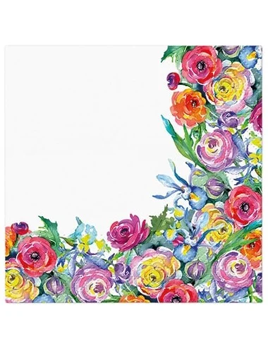 Servetėlės, Painted Rose Corner, 25x25cm, 20 vnt