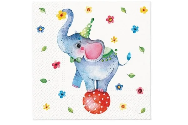 Servetėlės, Circus elephant L, 20 vnt