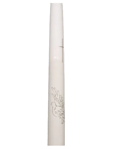 Krikšto žvakė, sidabrinis balandis, 30 cm