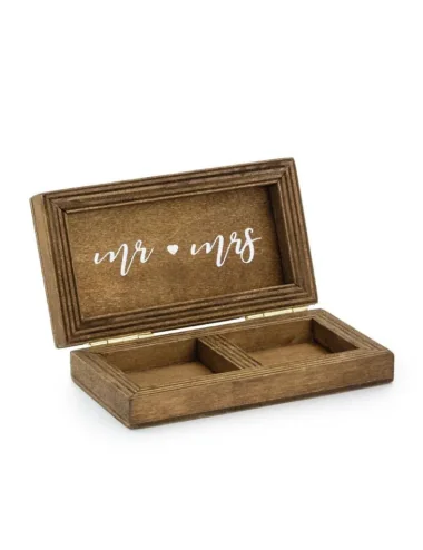 Dėžutė žiedams, medinė, 10x5,5x2 cm