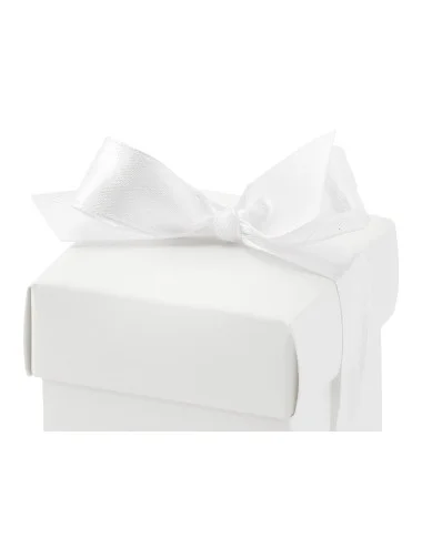 Dėžutės dovanoms, Su kaspinėliu baltos, 10 vnt 5,2x5,2x5,2 cm